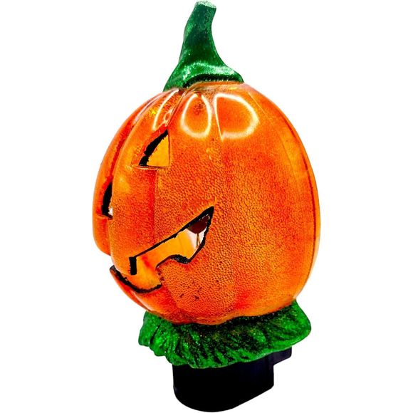 Halloween Jack O Lantern Pumpkin Plug In Night Light Flickering LED Switch 5.5" - Picture 8 of 12
